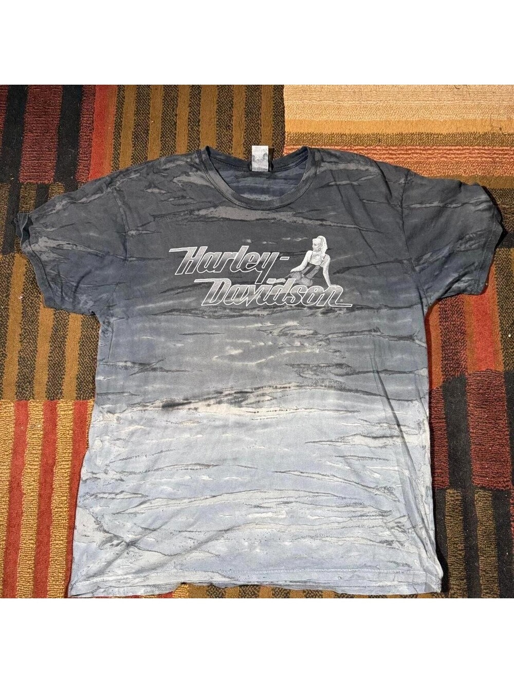 Harley-Davidson grey tie-dye t-shirt with graphic design Men